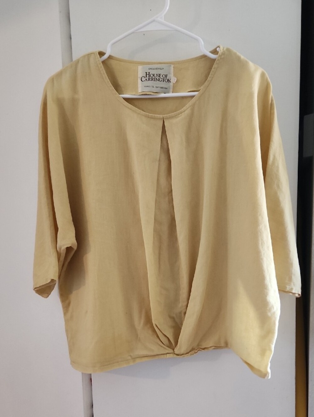 House of Carrington Women's Beige Linen Type Blouse Top Sz 28